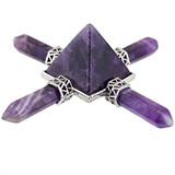 Pyramid & 7 Chakra Points Energy Generator,Reiki Healing Crystal Stone,Mixed Stone: