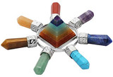 Pyramid & 7 Chakra Points Energy Generator,Reiki Healing Crystal Stone,Mixed Stone: