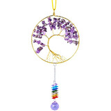 7 Chakras Stones Healing Crystals Tree of Life Wall Hanger Tumbled Gemstones Meditation Hanging Ornament