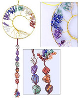 7 Chakras Stones Healing Crystals Tree of Life Wall Hanger Tumbled Gemstones Meditation Hanging Ornament