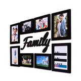 Set of 5 Individual Black Wall Photo Frames with Family