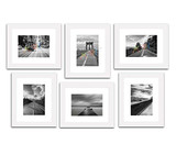 Decorative Set of 6 Individual Wall Photo Frame, White :