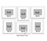 Decorative Set of 6 Individual Wall Photo Frame, White :