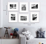 Decorative Set of 6 Individual Wall Photo Frame, White :