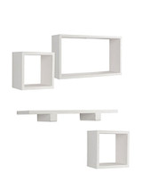 Wall Shelf with 4 Shelves (White)