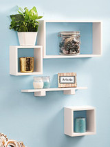 Wall Shelf with 4 Shelves (White)