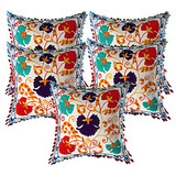 Cotton Suzani Embroidery Zipper Cushion Covers for Sofa Set Deewan Mattress Bed Chair Pillow Cover