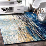 Polyester Yarn 3D Printed Vintage Persian Carpet with Anti Slip Backing for Bedroom/Living Area/Home (4X 5 ft, Multicolour)