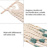 Macrame Wall Hanging Green and Beige Woven Tapestry Boho Chic Tassels Pendant Hippie Bohemian Wall Art Bedroom Living Room Dorm Backdrop Home Decorations, 33"x 18" (No.2): Home & Kitchen