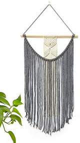 Boho Handmade Macrame Wall Hanging Bedroom Tapestry,15.7 x 27.5 Inches,