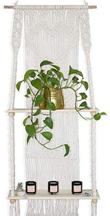 Macrame Wall Hanging Shelf - Boho Indoor Hanging Wall Decorative Bohemainmain