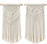 2 Pcs Macrame Wall Hanging Decor Woven Wall Art Macrame