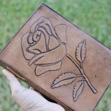 Rose Flower Gratitude Writing Leather Journal