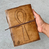Handmade Ankh Brown Leather Journal