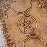 Celestial Triple Moon Leather Writing Journal