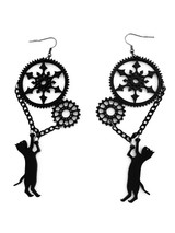 Steampunk Me Up Blackcat Earrings