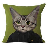 Dapper Time-Travel Cat Throw Pillow Covers Dapper Time-Travel Cat Throw Pillow Covers