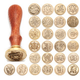 Retro Wood Stamp Classic 26 Letter A-Z Alphabet Initial Sealing