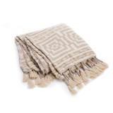 Hypnotic Throw Blanket / White Mud Cloth Style African Bohemian Throw