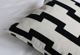 African Pillow 22x22 / Embroidered Pillow Cover 22x22 / Modern Pillow Cover 22x22 / Black Kuba Pillow 22x22 / Geometric 22x22 Pillow