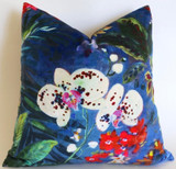 Evening Orchids Velvet Decorative Pillow Cover or Euro Sham