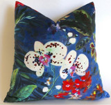 Evening Orchids Velvet Decorative Pillow Cover or Euro Sham