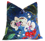 Evening Orchids Velvet Decorative Pillow Cover or Euro Sham