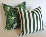 Outdoor Lumbar Pillow Cover / 12x18 Outdoor Lumbar Black Cushion / 12x18 Genuine Sunbrella Pillow / 12x18 Black Striped Pillow cover