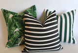 Outdoor Lumbar Pillow Cover / 12x18 Outdoor Lumbar Black Cushion / 12x18 Genuine Sunbrella Pillow / 12x18 Black Striped Pillow cover
