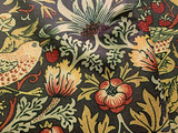 Taupe Strawberry Thief: Velvet William Morris Upholstery Fabric by the yard / Historic Velvet Home Fabric / High End Upholstery Velvet