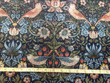 Strawberry Thief: Velvet William Morris Upholstery Fabric by the yard / Historic Velvet Home Fabric / High End Upholstery Velvet