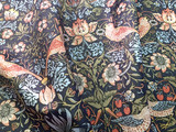 Strawberry Thief: Velvet William Morris Upholstery Fabric by the yard / Historic Velvet Home Fabric / High End Upholstery Velvet