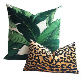 Leopard Velvet Cushion Cover / Velvet Cheetah Pillow / Self Piped Pillow Cover option / Jamil Natural / Hollywood Regency Pillow