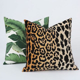 Leopard Velvet Cushion Cover / Velvet Cheetah Pillow / Self Piped Pillow Cover option / Jamil Natural / Hollywood Regency Pillow