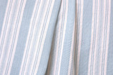 Green Ticking Linen Fabric / Stripe Linen Upholstery / Drapery Fabric / Woven Green Fabric / Light Green Cream Linen by the yard