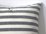 Navy Lumbar Pillow 12x18 / Farmhouse 12x21 / Blue Lumbar Zippered Pillow Cover / Indigo Cream Rectangular Pillow / 12x18 Stripe Pillow cover
