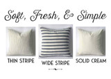 Navy Stripe pillow cover / Navy Cream 20x20 pillow or 9 other sizes / Blue pillow covers / Farmhouse Striped Pillow / French pillow Cover