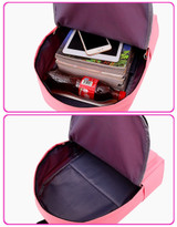 4pcs/set Women Backpack - Cat Printing Canvas School Bags For Girls