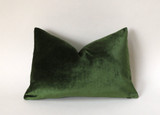 Dark Green Euro Sham or Accent sizes / Green Velvet 24x24 / 26x26 Pillow Cover / Solid Green Euro Sham / Green Bed Pillow case