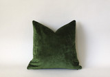 Dark Green Euro Sham or Accent sizes / Green Velvet 24x24 / 26x26 Pillow Cover / Solid Green Euro Sham / Green Bed Pillow case