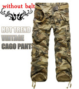 Hot sale free shipping men cargo pants camouflage  trousers military pants for man 7 colors