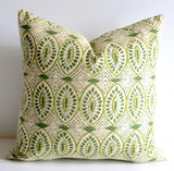 Olive or Aqua Pillow Cover / Batik Pillows / Les Indiennes Pillows / Cotton Block Print Pillow Case / Olive Cushion Cover