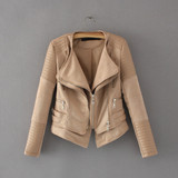 Spliced Faux Leather Suede Jacket Women Black Moto Coat Punk Camel Suede Jaquetas Couro Casaco Chaquetas PU Slim Jacket