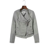 Spliced Faux Leather Suede Jacket Women Black Moto Coat Punk Camel Suede Jaquetas Couro Casaco Chaquetas PU Slim Jacket