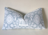 Light Blue and White Pagoda Pillow Sham / Cushion Cover 20x20 24x24 26x26 / Nanjing Navy Chinoiserie Porcelain / Navy Chinese Pillow Case