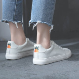 HOT Women Sneakers 2019 Fashion Breathble Vulcanized Shoes Women Pu leather Platform Shoes Women Lace up Casual Shoes White