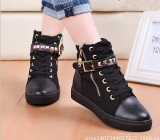 Women sneakers casual breathable canvas shoes woman fashion zipper solid white sneakers women shoes platform zapatos de mujer