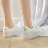 HOT Women Sneakers Fashion Breathble Vulcanized Shoes Platform Lace up Casual White Tenis Feminino Zapatos De Mujer Pu leather 8