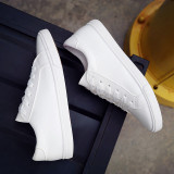 2019 new spring lace-up white shoes woman casual women shoes sneakers tenis feminino fashion leather solid color female shoes