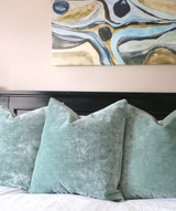 Seafoam Velvet Pillow Cover / Aqua velvet Pillow / Vintage Velvet Pillow / Spa Blue Pillow / Mint Pillow Cover